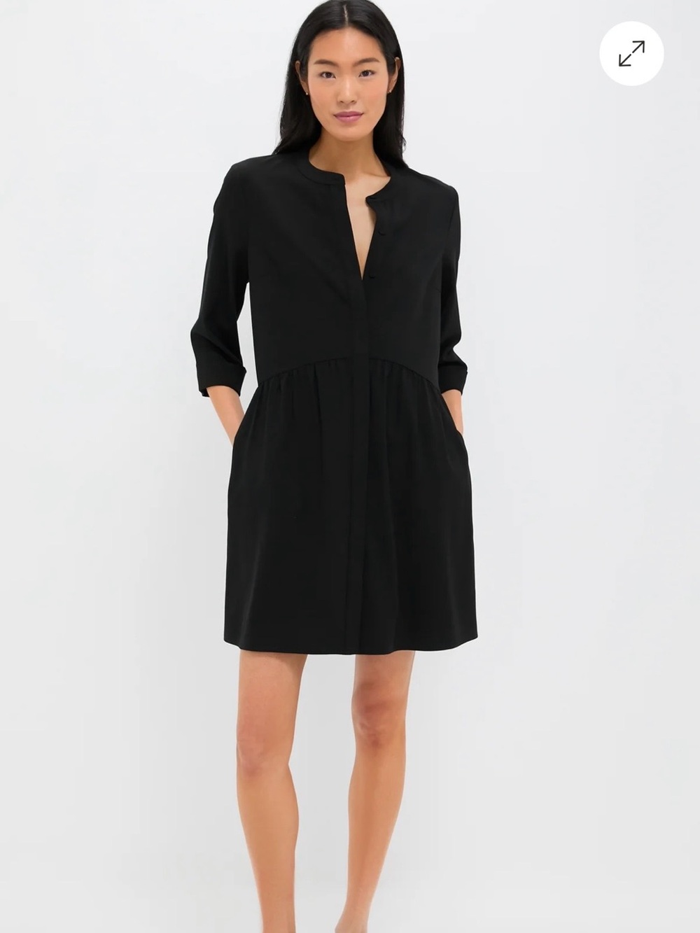 Tuckernuck Black Crepe Royal Shirt Dress
